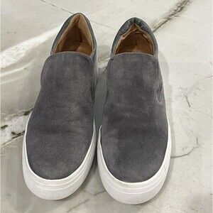 Via Spiga Gray Suede Slip on Sneakers SZ 8.5